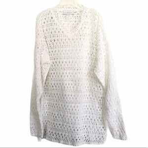 J Jill 100% Cotton Crochet Open Knit Tunic Size M/L